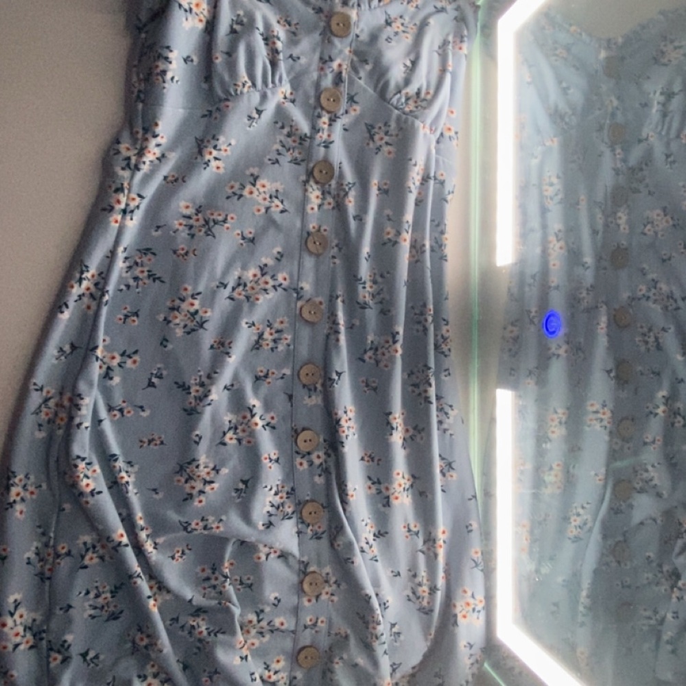 No Boundaries Blue Floral Dress